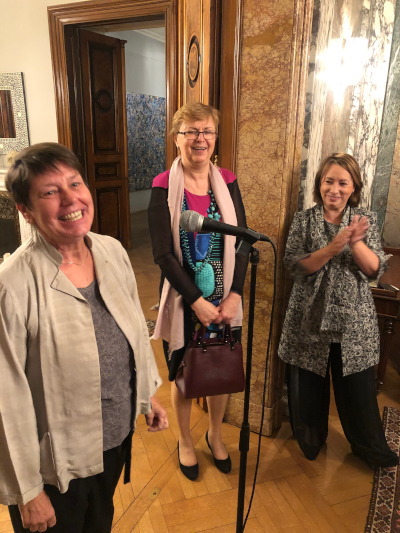 Gabrielle Voigt, Marta Žiaková and Ambassador Alicia Buenrostro Massieu